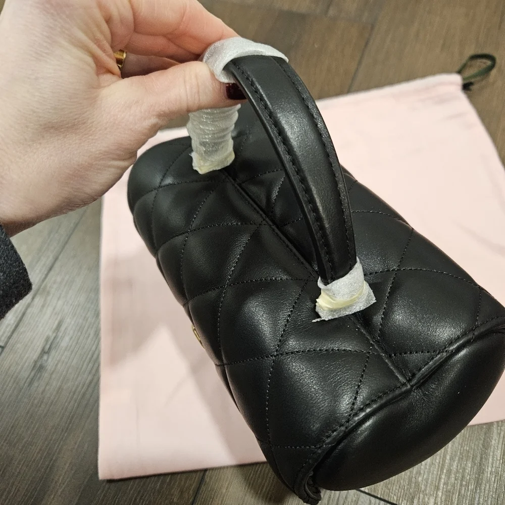 NWT ♠️ Kate Spade Heart 3D Barrel Quilted Leather Specialty Bag+Dusty $429